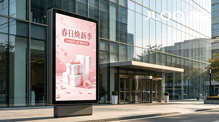 烈日强光下的视觉革命 九凌JLOO 75寸4000亮度户外广告机，让每一次曝光都清晰可见